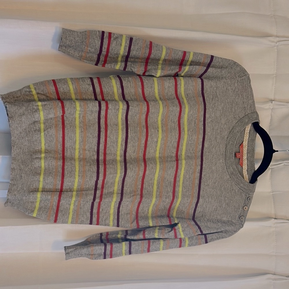 Modcloth Gray Sweater with Colorful Stripes